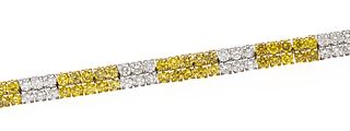 14k White & Yellow Diamond Bracelet