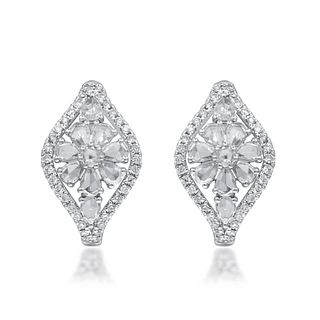 14k Rose Cut Diamond Earrings