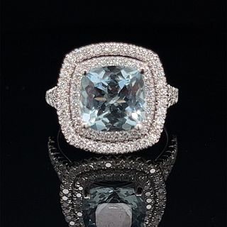18k Diamond Aqua Ring