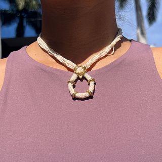 18k Faberge Pearl Diamond Necklace