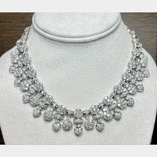 18K White Gold 38.00 Ct. Diamond Necklace
