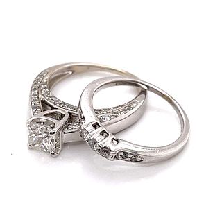 14K White Gold Diamond Ring Set