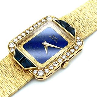 Piaget 18K Yellow Gold Lapis Lazuli, Sapphire, & Diamond Watch