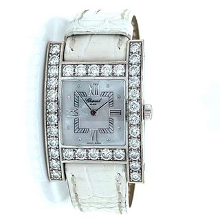 Chopard 18K White Gold Mother of Pearl and Diamond "H" Watch