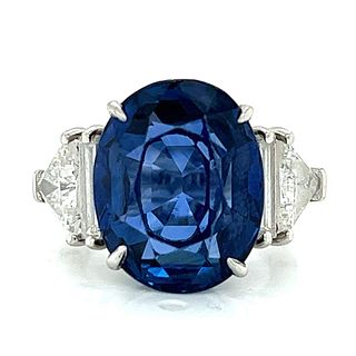 Platinum AGL Certified Sapphire & Diamond Ring