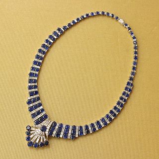 Vintage Sapphire & Diamond Necklace