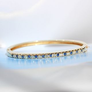 Sapphire & Diamond Gold Bangle