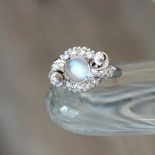 Retro Moonstone Diamond Cocktail Ring