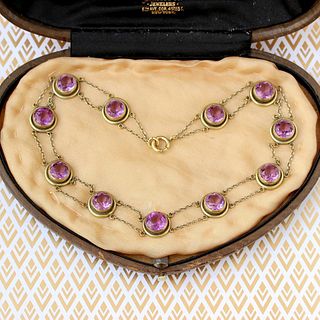 Art Nouveau Amethyst Choker Necklace