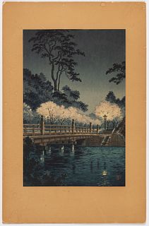 TSUCHIYA KOITSU (JAPANESE, 1870-1949) "BENKEI BRIDGE" WOODBLOCK PRINT