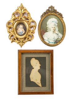 CONTINENTAL SCHOOL (19TH CENTURY) MINIATURE PORTRAITS, LOT OF TWO