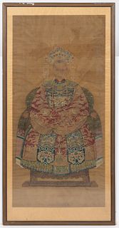 CHINESE QING DYNASTY ANCESTOR PORTRAIT PAINTING