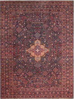 Antique Persian Senneh Area Rug 17 ft 8 in x 13 ft (5.38 m x 3.96 m)