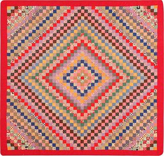 Antique American Folk Art Patchwork Quilt 6 ft 8 in x 6 ft 2 in (2.03 m x 1.88 m)