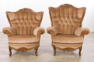 Continental Style "His & Hers" Chairs Pair