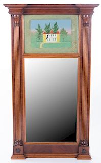 Pennsylvania Circa 1790 Reverse Painted Mirror