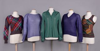 FIVE MISSONI SWEATERS OR TOPS, ITALY, 1970-1974