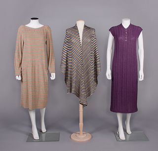 TWO MISSONI DRESSES & ONE SHAWL, ITALY, 1975-1980