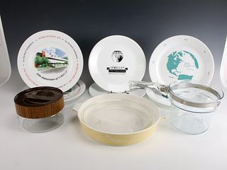 COLLECTION OF CORELLE CORNINGWARE PYREX PLATES AND MORE