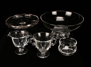 PRESSED GLASS SERVING ITEMS WEDGWOOD CRYSTAL BOWL