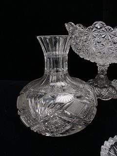 LOT OF CUT CRYSTAL & PRESSED GLASS