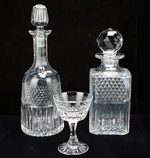 TWO DECANTERS & CORDIAL GLASS