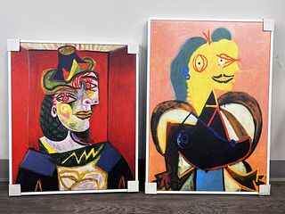 2 PICASSO STYLE PRINTS ON CANVAS
