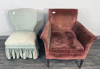 2 VINTAGE UPHOLSTERED CHAIRS