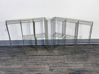 TWO METAL WIRE RACK SHELVES
