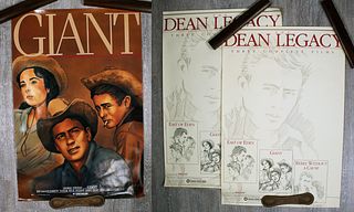 THREE JAMES DEAN GIANT MOVIE POSTERS 