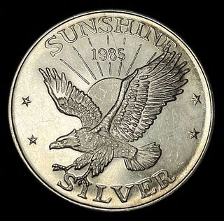 1985 Sunshine Minting 1 ozt .999 Silver