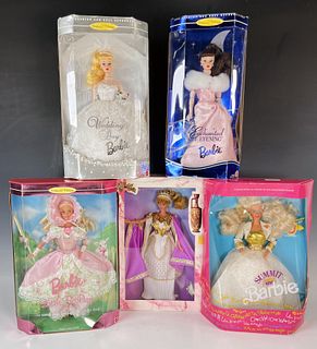 5 COLLECTOR EDITION BARBIES IN BOX