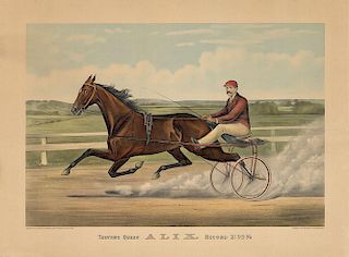 Trotting Queen ALIX - Original Large Folio Currier & Ives Lithograph.