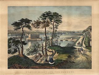 Staten Island - Original Folio size Currier & Ives Lithograph