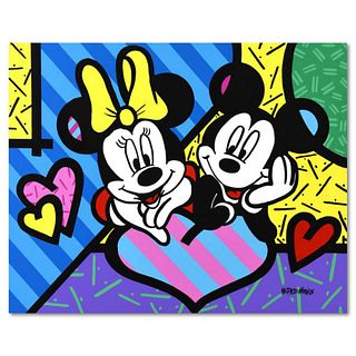 Valter Morais, "Mickey and Minnie" Original Acrylic Painting on Canvas, Hand Signed with Letter of Authenticity.