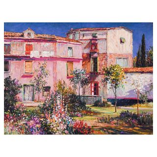 Henri Plisson (1933-2006), "Casa Majorca" Limited Edition Serigraph on Canvas, Numbered 54/150 and Hand Signed with Letter of Authenticity.