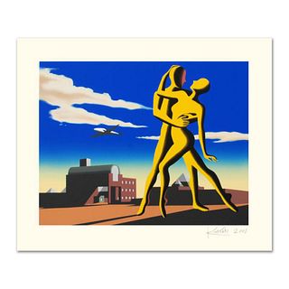 Mark Kostabi, "Yesterday's Here" Limited Edition Serigraph, Numbered and Hand Signed with Certificate.