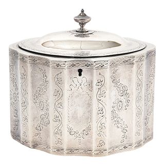 James Young 1786 Georgian Sterling Tea Caddy