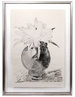 Andy Warhol 'Flowers' Black & White Screenprint