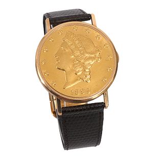 Bueche-Girod 17 Jewel $20 Gold Coin Man's Watch