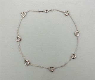 Tiffany &amp; Co Elsa Peretti Sterling Silver Open Heart Necklace