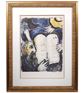 Marc Chagall Lithograph 'Moise et les Tables ...'