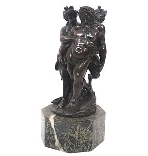 Silenus, Bacchante & Satyr 18/19th C Bronze