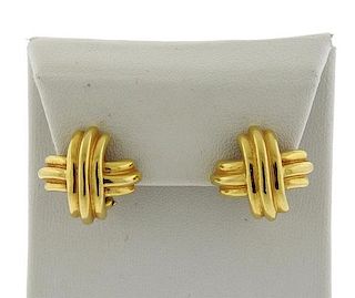 Tiffany &amp; Co 18K Gold Signature X Earrings