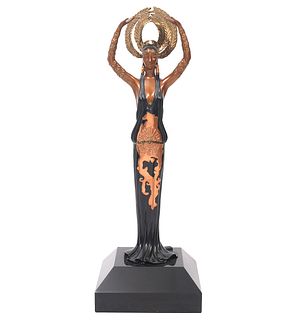 Erte 'Triumph' Cold Painted Bronze Figure