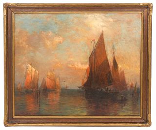 George Herbert McCord Sailboats Oil Painting
