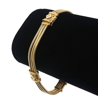 Seidengang 18K YG & Diamond Snake Chain Bracelet