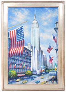 Philip Corley 'Empire State Building' Painting