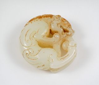 Chinese Carved Jade Beast Toggle.