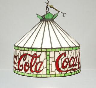 COCA-COLA Stained Glass Hanging Lamp Shade.